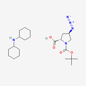 molecular formula C22H39N5O4 B8180067 (2S,4R)-4-Azido-1-(tert-butyloxycarbonyl)pyrrolidine-2-carboxylic acid dcha 