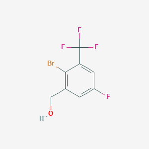 molecular formula C8H5BrF4O B8180115 [2-Bromo-5-fluoro-3-(trifluoromethyl)phenyl]methanol 