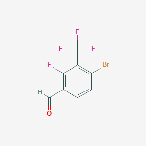 molecular formula C8H3BrF4O B8180121 4-Bromo-2-fluoro-3-(trifluoromethyl)benzaldehyde 