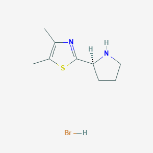 molecular formula C9H15BrN2S B8180134 (S)-4,5-dimethyl-2-(pyrrolidin-2-yl)thiazole HBr 