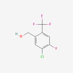 molecular formula C8H5ClF4O B8180143 [5-Chloro-4-fluoro-2-(trifluoromethyl)phenyl]methanol 