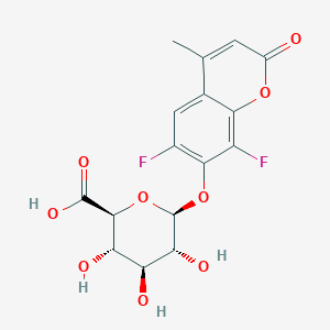 molecular formula C16H14F2O9 B8180164 6,8-Difluoro-4-methyl-2-oxo-2H-1-benzopyran-7-yl beta-D-glucopyranosiduronic acid CAS No. 215868-36-3