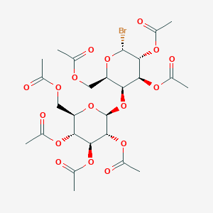 molecular formula C26H35BrO17 B8180180 1-Bromo-4-O-(2-O,3-O,4-O,6-O-tetraacetyl-beta-D-glucopyranosyl)-1-deoxy-alpha-D-galactopyranose 2,3,6-triacetate 