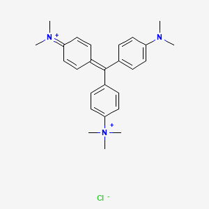molecular formula C26H33ClN3+ B8180264 [4-[[4-(Dimethylamino)phenyl]-(4-dimethylazaniumylidenecyclohexa-2,5-dien-1-ylidene)methyl]phenyl]-trimethylazanium;chloride 