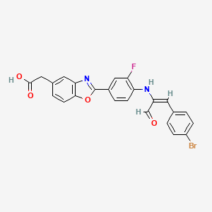 molecular formula C24H16BrFN2O4 B8180372 2-[4-[[3-(4-Bromophenyl)-1-oxo-2-allyl]amino]-3-fluorophenyl]-5-benzoxazoleacetic acid 