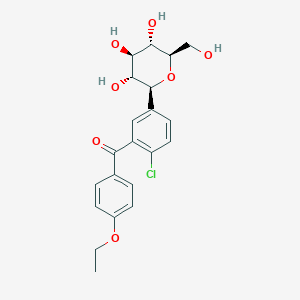 molecular formula C21H23ClO7 B8180412 [2-chloro-5-[(2S,3R,4R,5S,6R)-3,4,5-trihydroxy-6-(hydroxymethyl)oxan-2-yl]phenyl]-(4-ethoxyphenyl)methanone 