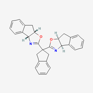 molecular formula C29H24N2O2 B8180413 (3aR,3a'R,8aS,8a'S)-2,2'-(2,3-Dihydro-1H-indene-2,2-diyl)bis(3a,8a-dihydro-8H-indeno[1,2-d]oxazole) 