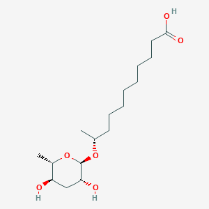 molecular formula C17H32O6 B8180475 (10R)-10-[(2R,3R,5R,6S)-3,5-dihydroxy-6-methyloxan-2-yl]oxyundecanoic acid 