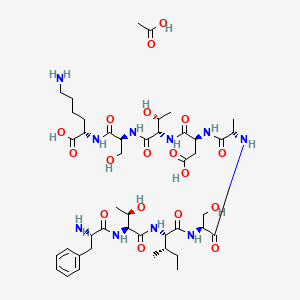 molecular formula C44H72N10O18 B8180525 FTISADTSK (acetate) 