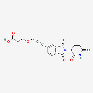 molecular formula C19H16N2O7 B8180574 Thalidomide-Propargyne-PEG1-COOH 