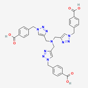 molecular formula C33H30N10O6 B8180595 4,4',4''-(((Nitrilotris(methylene))tris(1H-1,2,3-triazole-4,1-diyl))tris(methylene))tribenzoic acid 