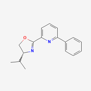 molecular formula C17H18N2O B8180628 (R)-4-Isopropyl-2-(6-phenylpyridin-2-yl)-4,5-dihydrooxazole 