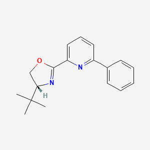 molecular formula C18H20N2O B8180631 (R)-4-(tert-Butyl)-2-(6-phenylpyridin-2-yl)-4,5-dihydrooxazole 