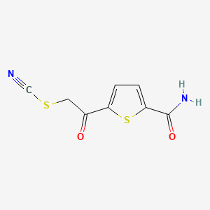 molecular formula C8H6N2O2S2 B8180641 5-(2-Thiocyanatoacetyl)thiophene-2-carboxamide 