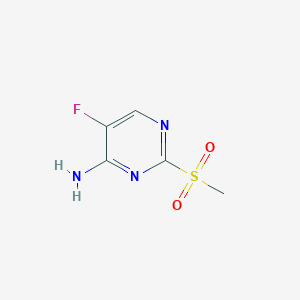 molecular formula C5H6FN3O2S B8180673 5-Fluoro-2-methanesulfonylpyrimidin-4-ylamine 