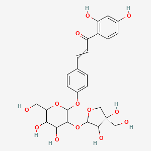 molecular formula C26H30O13 B8180770 3-[4-[3-[3,4-Dihydroxy-4-(hydroxymethyl)oxolan-2-yl]oxy-4,5-dihydroxy-6-(hydroxymethyl)oxan-2-yl]oxyphenyl]-1-(2,4-dihydroxyphenyl)prop-2-en-1-one 