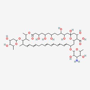 molecular formula C53H85NO20 B8180780 8,9-Dideoxy-28,29-dihydro-7,10-dihydroxy-35-O-(2,6-dideoxy-L-ribo-hexopyranosyl)amphotericin B 