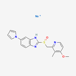 sodium;2-[(4-methoxy-3-methylpyridin-2-yl)methylsulfinyl]-6-pyrrol-1-yl-1H-benzimidazole