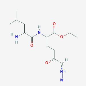molecular formula C14H24N4O4 B8180873 Ethyl 2-[(2-amino-4-methylpentanoyl)amino]-6-diazo-5-oxohexanoate 