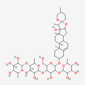 molecular formula C51H82O21 B8180903 2-[4,5-Dihydroxy-6-[4-hydroxy-2-(hydroxymethyl)-6-(8-hydroxy-5',7,9,13-tetramethylspiro[5-oxapentacyclo[10.8.0.02,9.04,8.013,18]icos-18-ene-6,2'-oxane]-16-yl)oxy-5-(3,4,5-trihydroxy-6-methyloxan-2-yl)oxyoxan-3-yl]oxy-2-methyloxan-3-yl]oxy-6-methyloxane-3,4,5-triol 