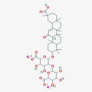 dipotassium;6-[2-[(11-carboxy-4,4,6a,6b,8a,11,14b-heptamethyl-14-oxo-2,3,4a,5,6,7,8,9,10,12,12a,14a-dodecahydro-1H-picen-3-yl)oxy]-6-carboxylato-4,5-dihydroxyoxan-3-yl]oxy-3,4,5-trihydroxyoxane-2-carboxylate