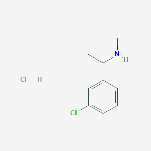 molecular formula C9H13Cl2N B8180938 1-(3-Chlorophenyl)-N-methylethanamine hydrochloride 