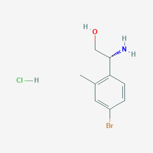 molecular formula C9H13BrClNO B8180943 (R)-2-Amino-2-(4-bromo-2-methylphenyl)ethanol hydrochloride 