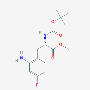 molecular formula C15H21FN2O4 B8180956 (S)-Methyl 3-(2-amino-4-fluorophenyl)-2-((tert-butoxycarbonyl)amino)propanoate 