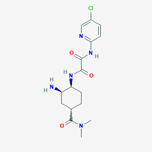 molecular formula C16H22ClN5O3 B8180964 N1-((1S,2R,4S)-2-amino-4-(dimethylcarbamoyl)cyclohexyl)-N2-(5-chloropyridin-2-yl)oxalamide 