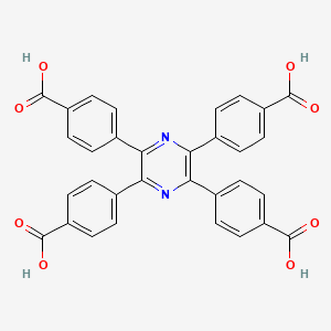 molecular formula C32H20N2O8 B8180990 4,4',4'',4'''-(Pyrazine-2,3,5,6-tetrayl)tetrabenzoic acid 