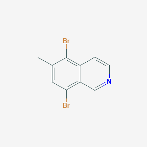 molecular formula C10H7Br2N B8181010 5,8-Dibromo-6-methylisoquinoline 