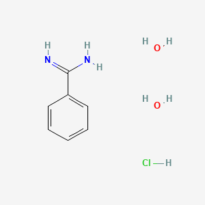 molecular formula C7H13ClN2O2 B8181021 Benzamidine hydrochloride monohydrate 