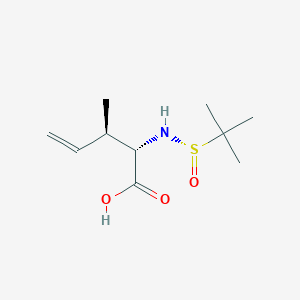molecular formula C10H19NO3S B8181059 (2S,3R)-2-[[(S)-tert-butylsulfinyl]amino]-3-methylpent-4-enoic acid 