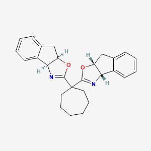 molecular formula C27H28N2O2 B8181069 (3aS,3'aS,8aR,8'aR)-2,2'-Cyclohexylidenebis[3a,8a-dihydro-dihydro-8H-indeno[1,2-d]oxazole 