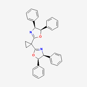 molecular formula C33H28N2O2 B8181097 (4S,4'S,5R,5'R)-2,2'-(Cyclopropane-1,1-diyl)bis(4,5-diphenyl-4,5-dihydrooxazole) 