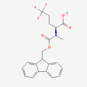 molecular formula C21H20F3NO4 B8181104 (S)-2-((((9H-Fluoren-9-yl)methoxy)carbonyl)(methyl)amino)-5,5,5-trifluoropentanoic acid 