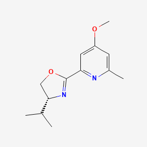 molecular formula C13H18N2O2 B8181136 (R)-4-Isopropyl-2-(4-methoxy-6-methylpyridin-2-yl)-4,5-dihydrooxazole 