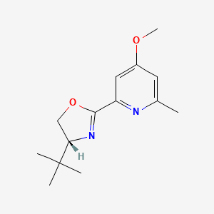 molecular formula C14H20N2O2 B8181153 (R)-4-(tert-Butyl)-2-(4-methoxy-6-methylpyridin-2-yl)-4,5-dihydrooxazole 