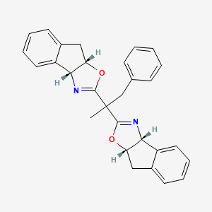 molecular formula C29H26N2O2 B8181164 (3AR,3a'R,8aS,8a'S)-2,2'-(1-phenylpropane-2,2-diyl)bis(8,8a-dihydro-3aH-indeno[1,2-d]oxazole) 
