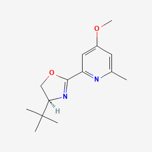 molecular formula C14H20N2O2 B8181173 (S)-4-(tert-Butyl)-2-(4-methoxy-6-methylpyridin-2-yl)-4,5-dihydrooxazole 