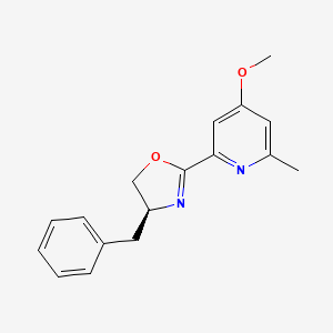 molecular formula C17H18N2O2 B8181177 (S)-4-Benzyl-2-(4-methoxy-6-methylpyridin-2-yl)-4,5-dihydrooxazole 