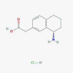 molecular formula C12H16ClNO2 B8181179 (S)-2-(8-Amino-5,6,7,8-tetrahydronaphthalen-2-yl)acetic acid hydrochloride 