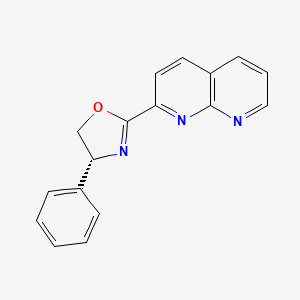 molecular formula C17H13N3O B8181190 (R)-2-(1,8-Naphthyridin-2-yl)-4-phenyl-4,5-dihydrooxazole 