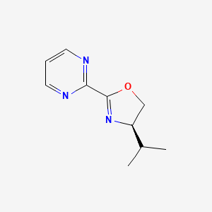 molecular formula C10H13N3O B8181207 (R)-4-Isopropyl-2-(pyrimidin-2-yl)-4,5-dihydrooxazole 