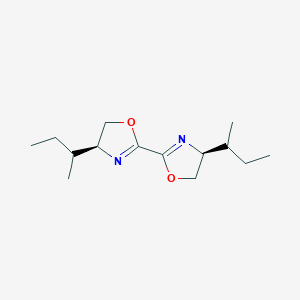 molecular formula C14H24N2O2 B8181220 (4S,4'S)-4,4'-Di-sec-butyl-4,4',5,5'-tetrahydro-2,2'-bioxazole 