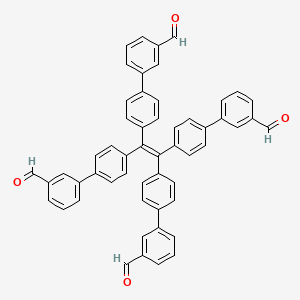 molecular formula C54H36O4 B8181239 4',4''',4''''',4'''''''-(Ethene-1,1,2,2-tetrayl)tetrakis(([1,1'-biphenyl]-3-carbaldehyde)) 