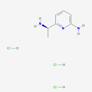 molecular formula C7H14Cl3N3 B8181272 (R)-6-(1-Aminoethyl)pyridin-2-amine trihydrochloride 