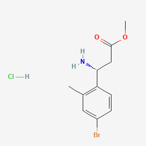 molecular formula C11H15BrClNO2 B8181342 Methyl (R)-3-amino-3-(4-bromo-2-methylphenyl)propanoate hydrochloride 