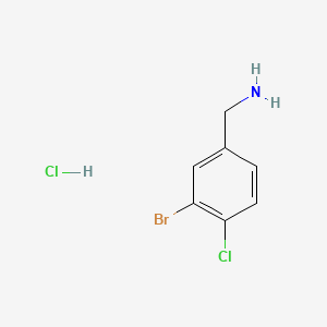 molecular formula C7H8BrCl2N B8181349 (3-Bromo-4-chlorophenyl)methanamine hydrochloride 