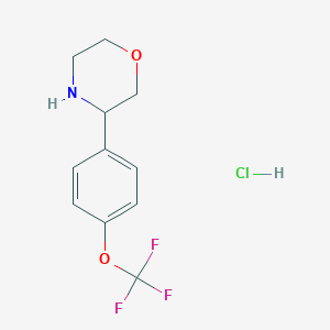 molecular formula C11H13ClF3NO2 B8181357 3-(4-(Trifluoromethoxy)phenyl)morpholine hydrochloride 